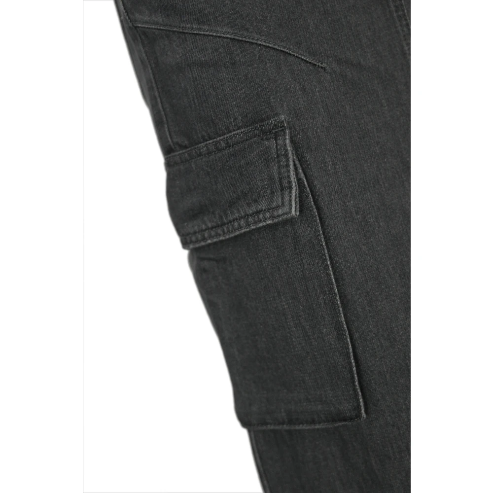 PATRIZIA PEPE Denim Lange Rok met Rafelzoom Green Dames