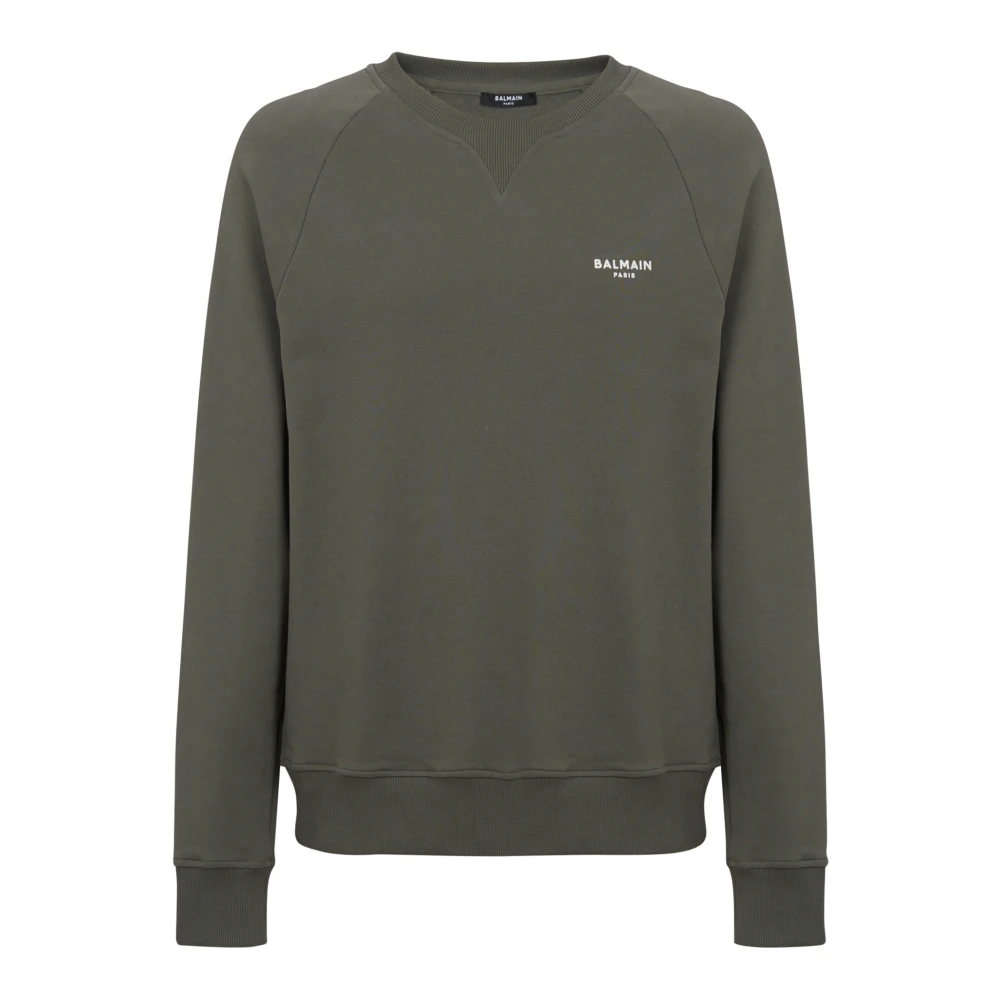 Balmain Sweatshirt met logo Green Heren