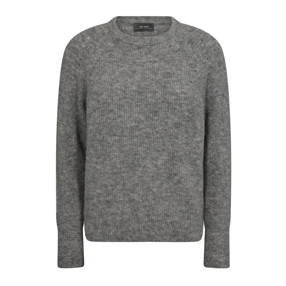 MOS MOSH Zachte Gebreide Trui Thora Grijs Melange Gray Dames