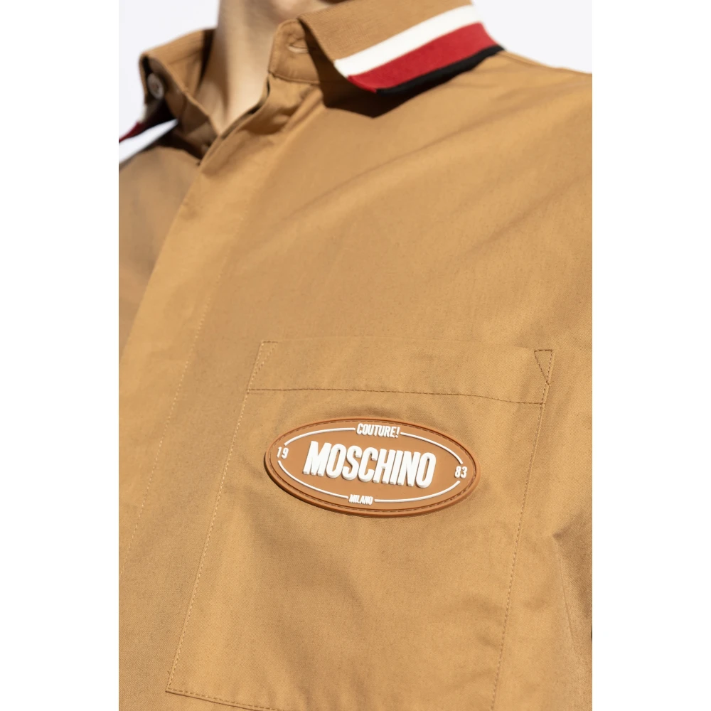 Moschino Shirt met logo Brown Heren