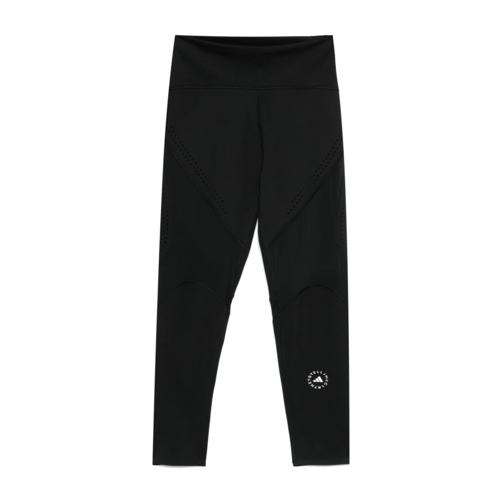 Adidas by stella mccartney Zwarte joggingbroek met geperforeerde details Black Dames