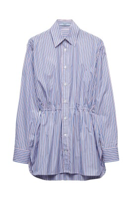 blue-button-up-shirt-elastic-waist