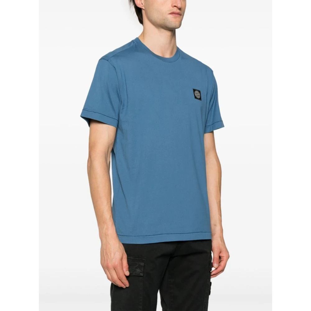 Stone Island Casual Katoenen T-Shirt Blue Heren