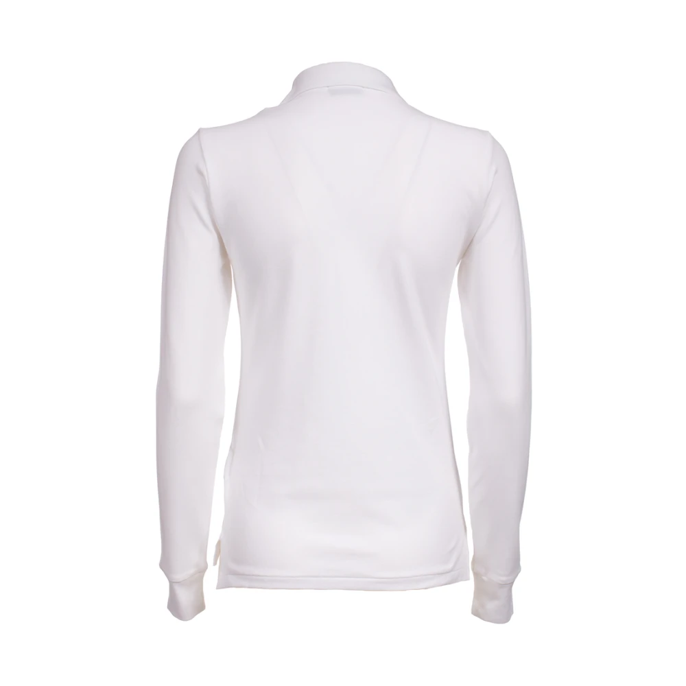 Polo Ralph Lauren Elastische Katoenen Polo Met Lange Mouwen White Dames