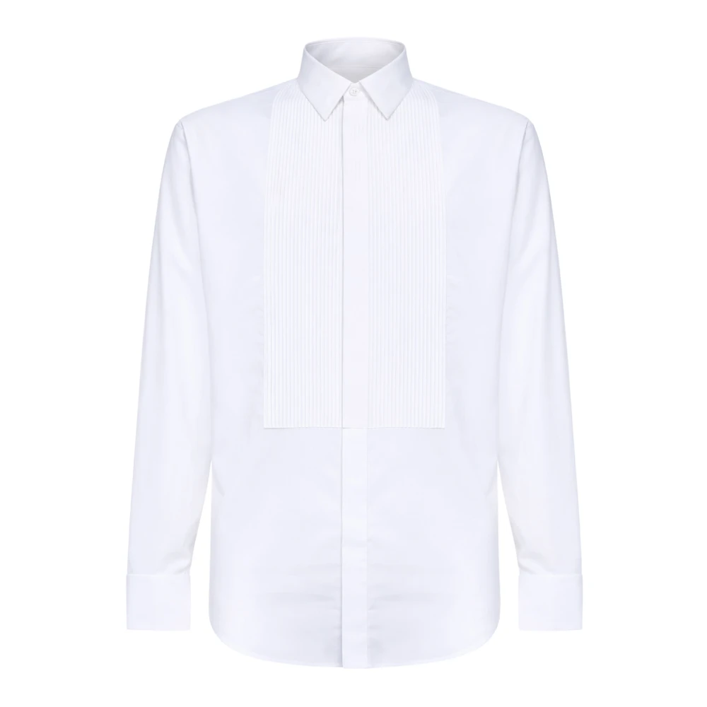 Giorgio Armani Cotton Tuxedo Shirt With Pleated Detail - Male - Formal Shirts - White - Xl - Shirts