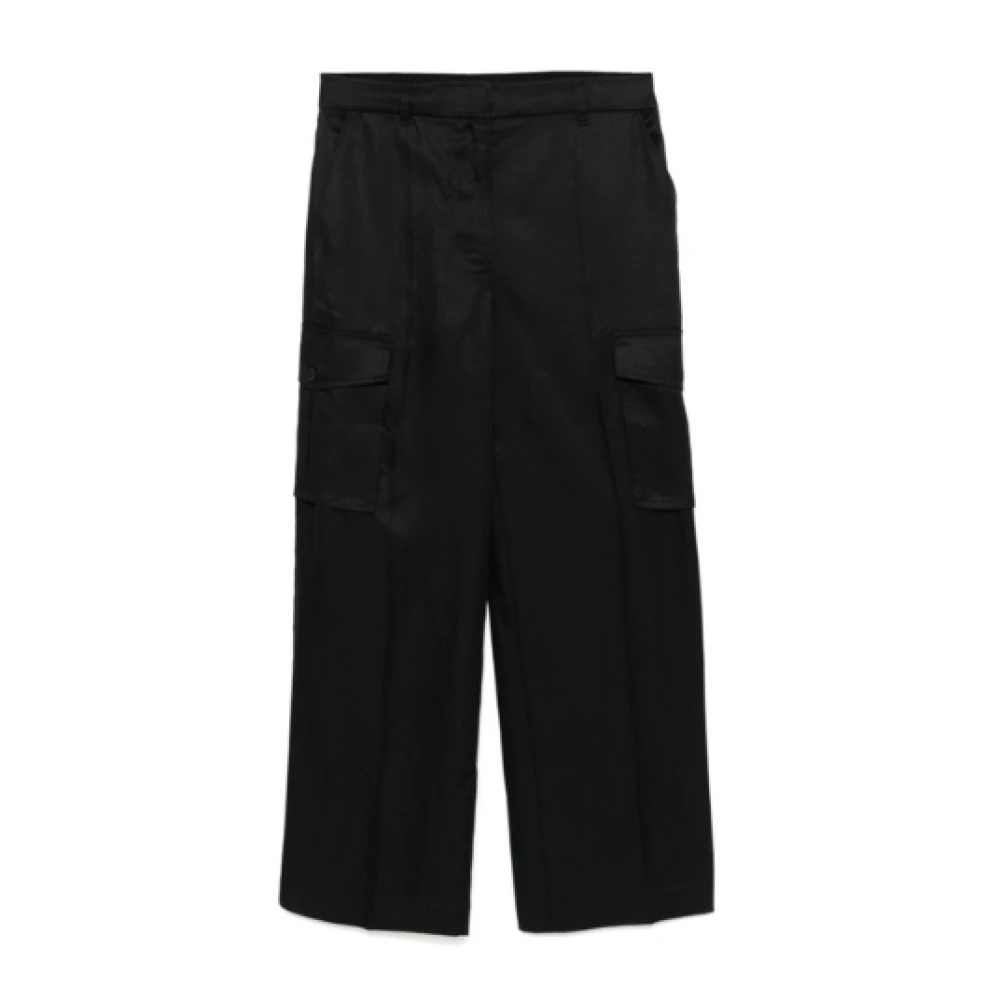 Ulla Johnson Zwarte Lyocell Straight Cut Broek Black Dames