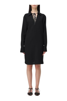 black-tie-neck-shirt-dress
