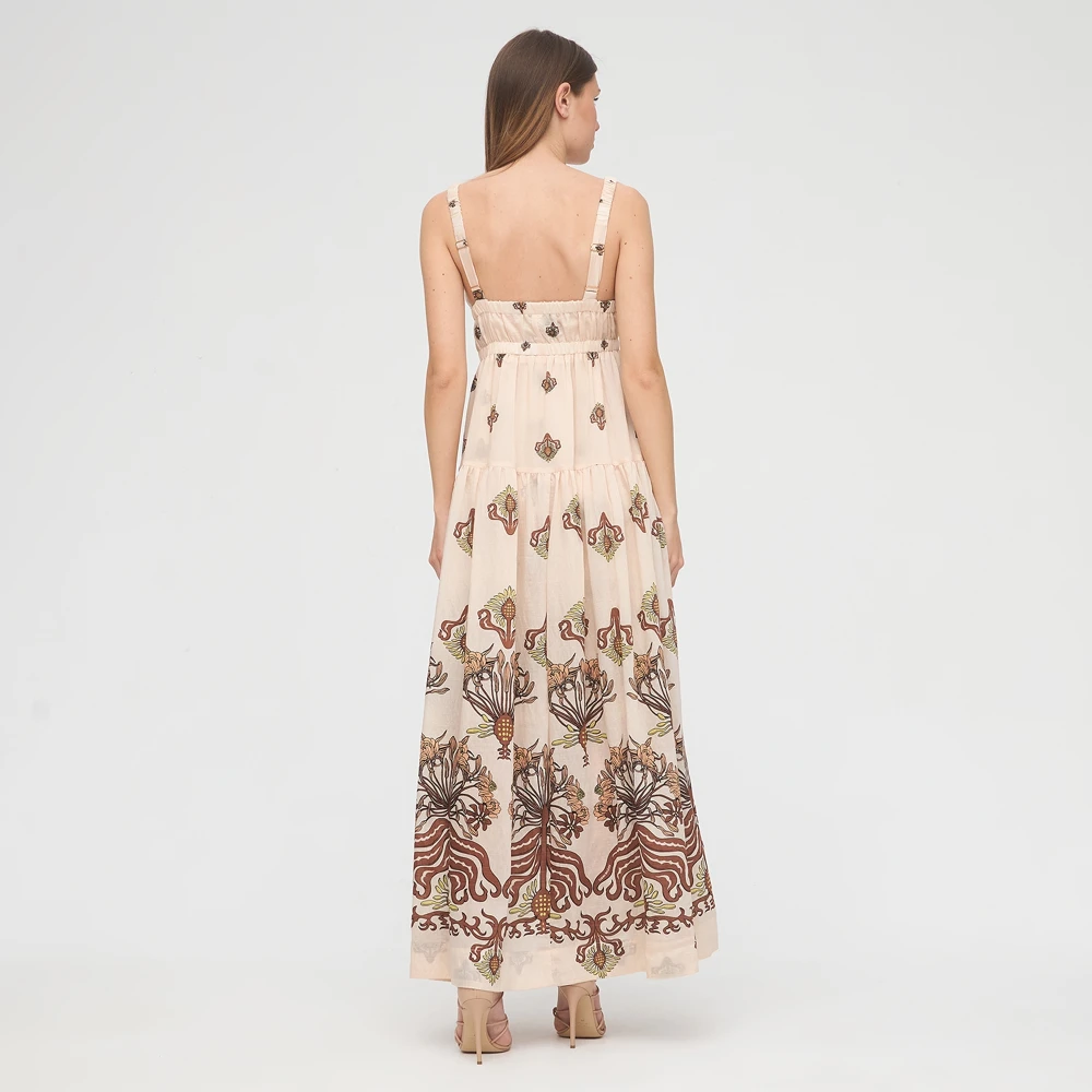 Sabina Musayev Bloemenprint Maxi Jurk White Dames