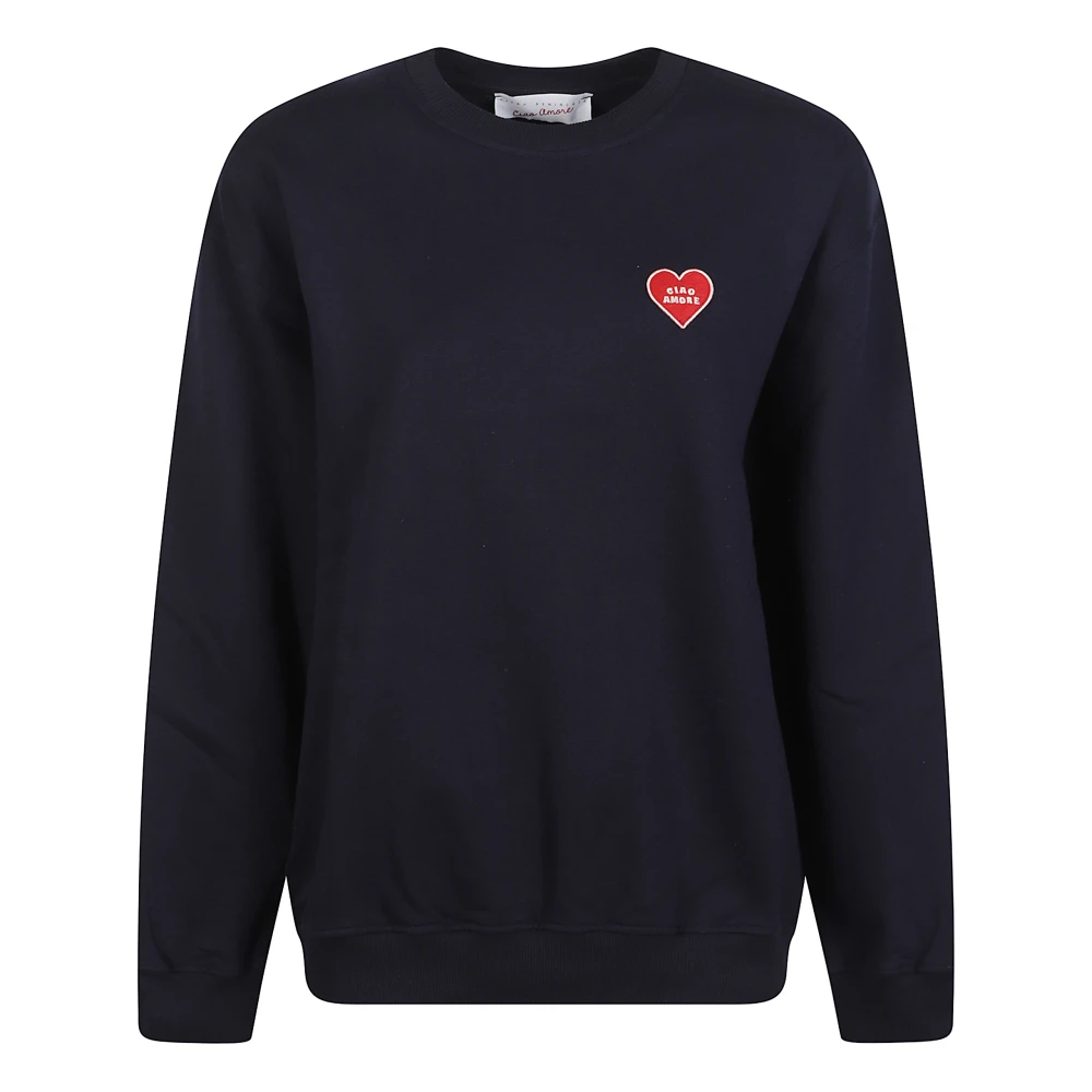Giada Benincasa Blue Sweatshirts, Female, S, Ciao Amore Sweatshirt