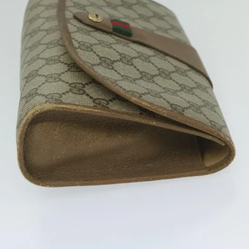 Gucci Vintage Pre-owned Canvas clutches Beige Dames