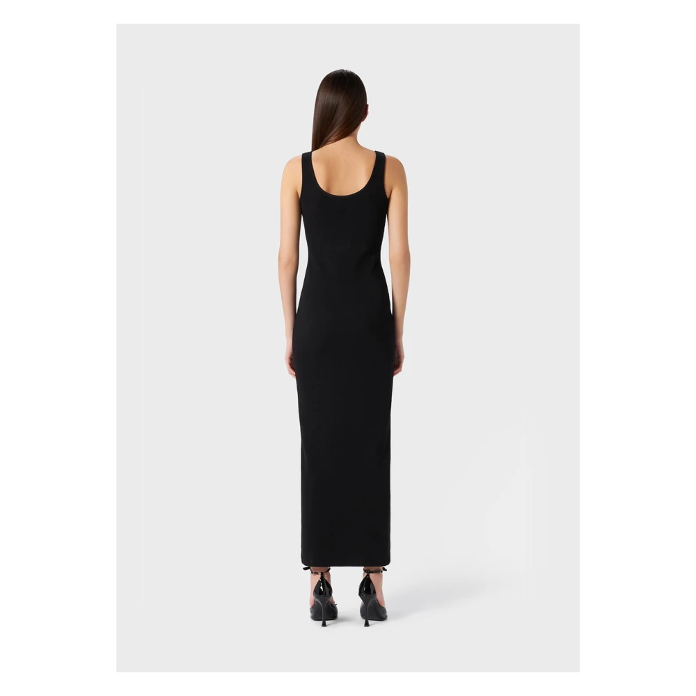 Blumarine Zwarte Rib Jurk Black Dames
