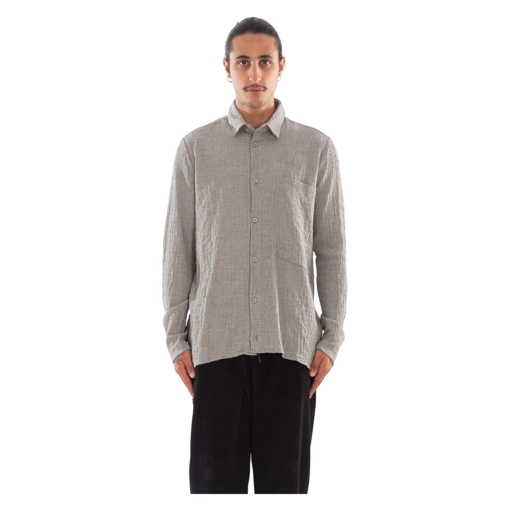 Transit Geëmbosseerd los shirt Gray Heren