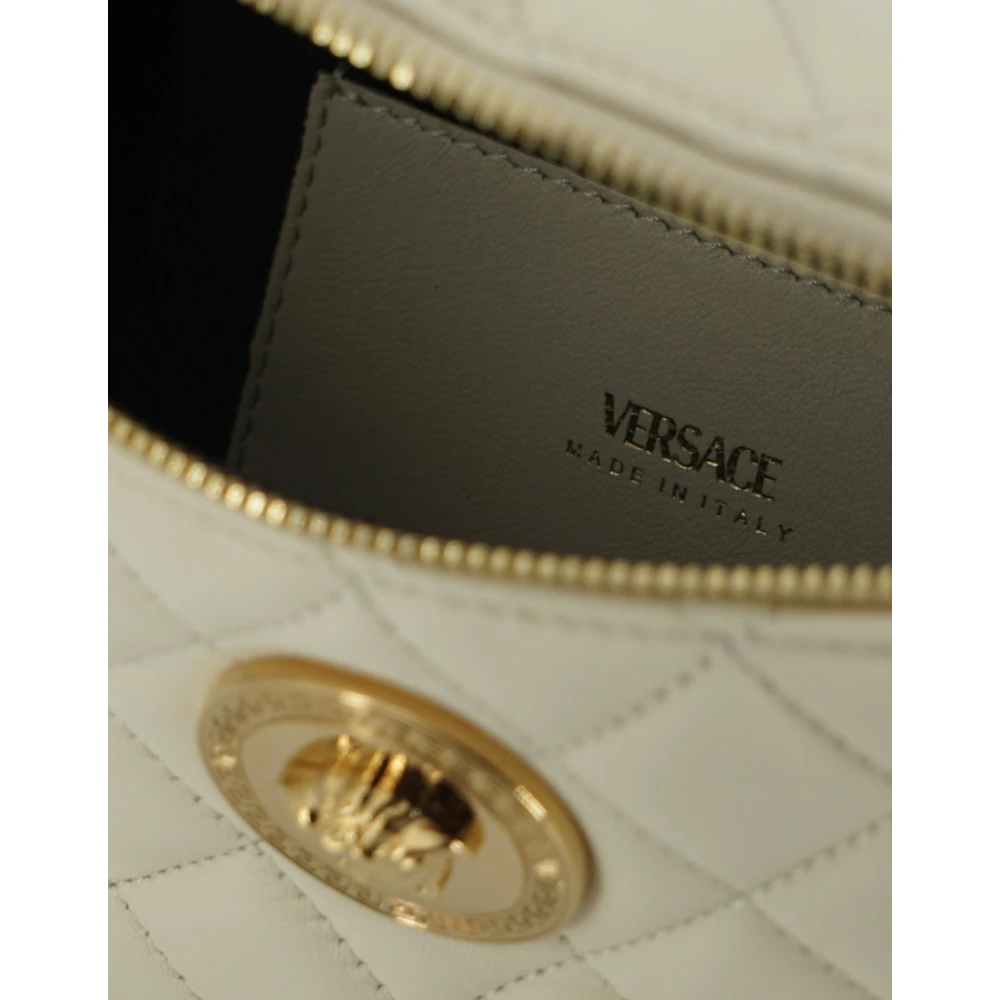 Versace Elegante witte leren heuptas Gray Dames