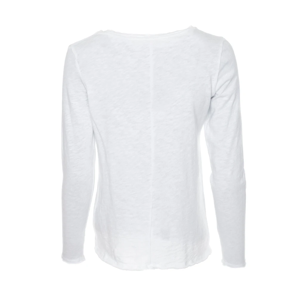 American vintage Transparante V-hals Longsleeve White Dames