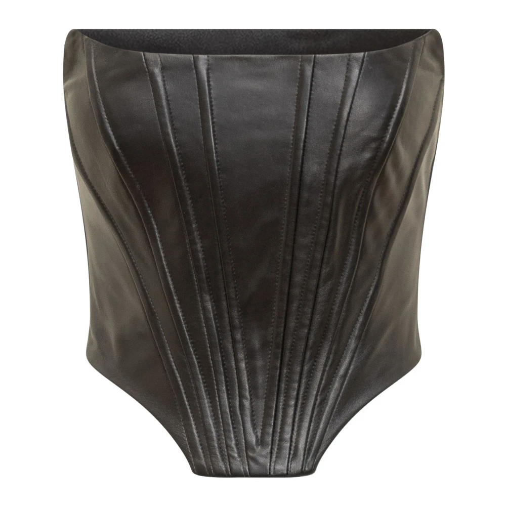 Giuseppe Di Morabito Läder Bustier Topp Black, Dam