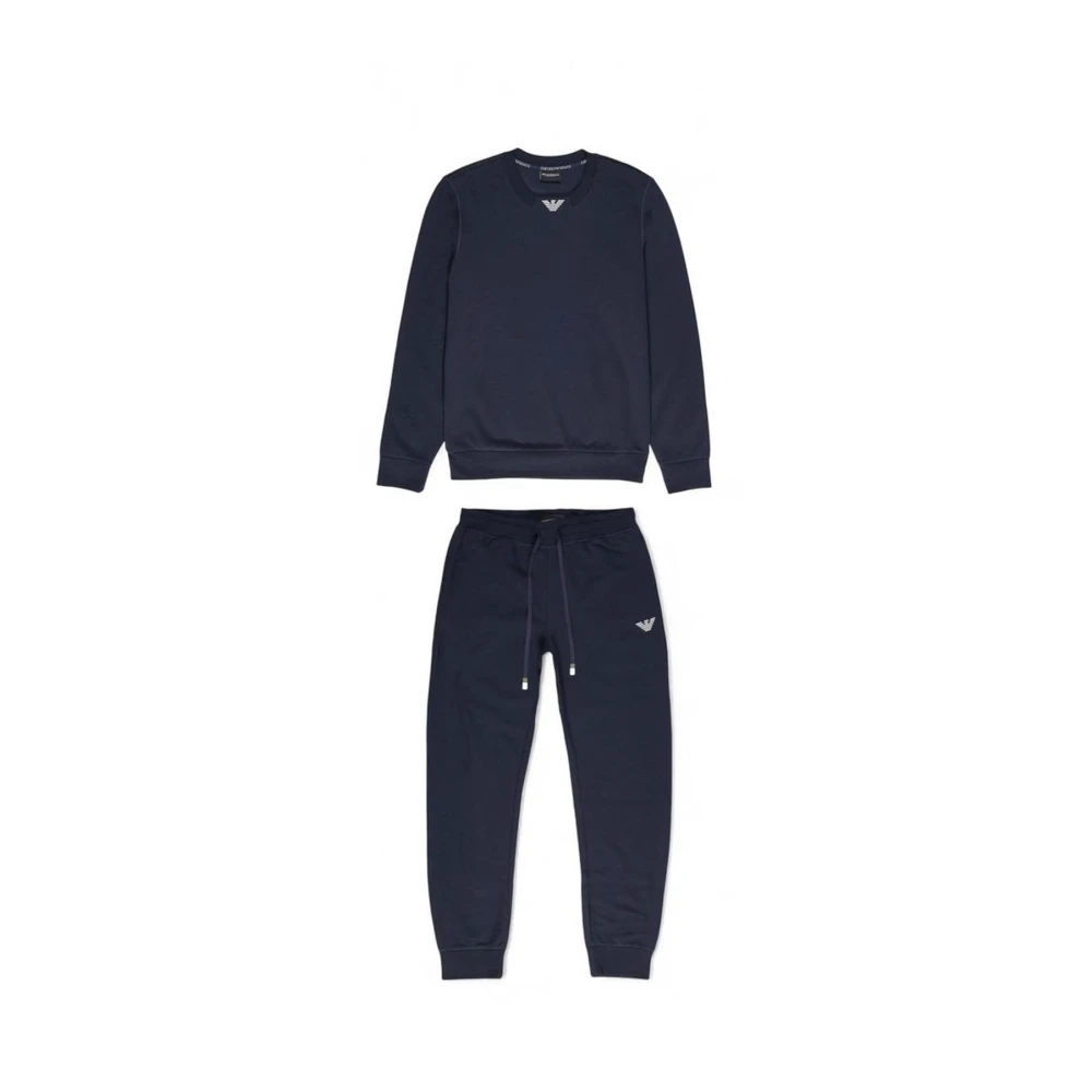Emporio Armani Blauw Katoenen Trainingspak Mannen Collectie Blue Heren