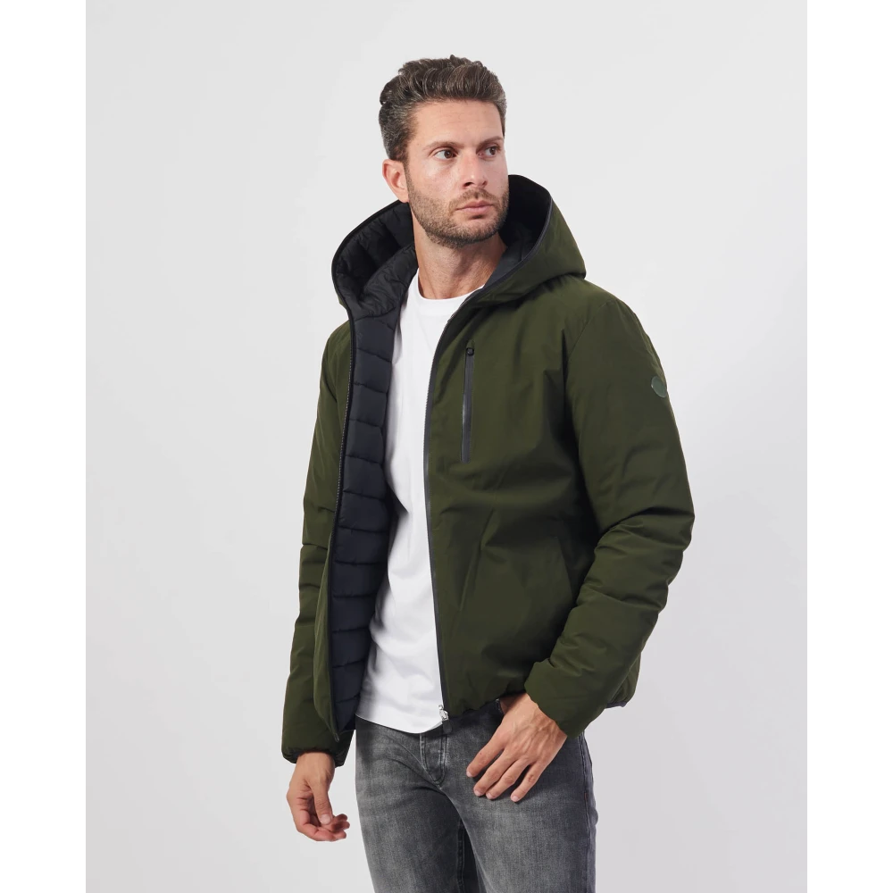 Save The Duck Omkeerbare Groene Jas met Rits Green Heren
