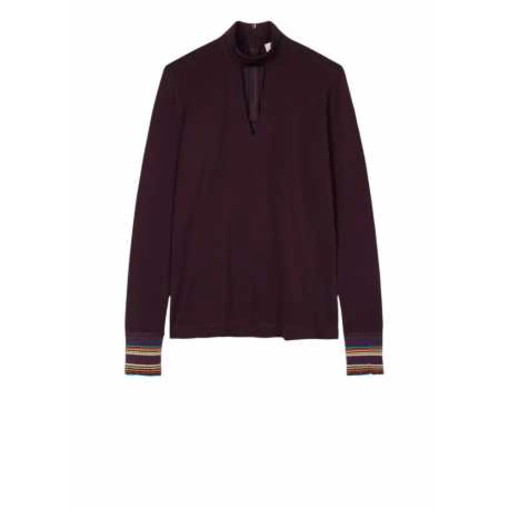 Paul Smith Pruim V-hals lange mouwen top Purple Dames