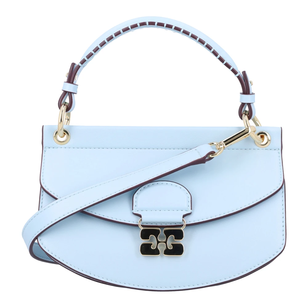 Ganni Lichtblauwe Mini Top Handvat Tas Blue Dames