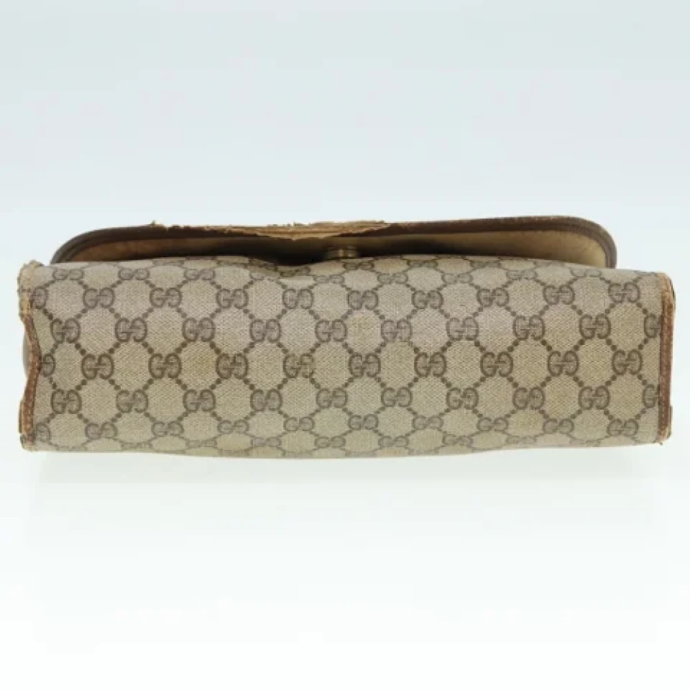 Gucci Vintage Pre-owned Leather clutches Beige Dames