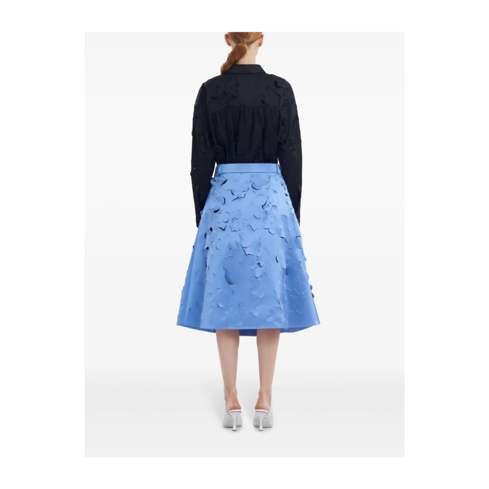 Marni Geplooide Midi Rok met Riem Blue Dames