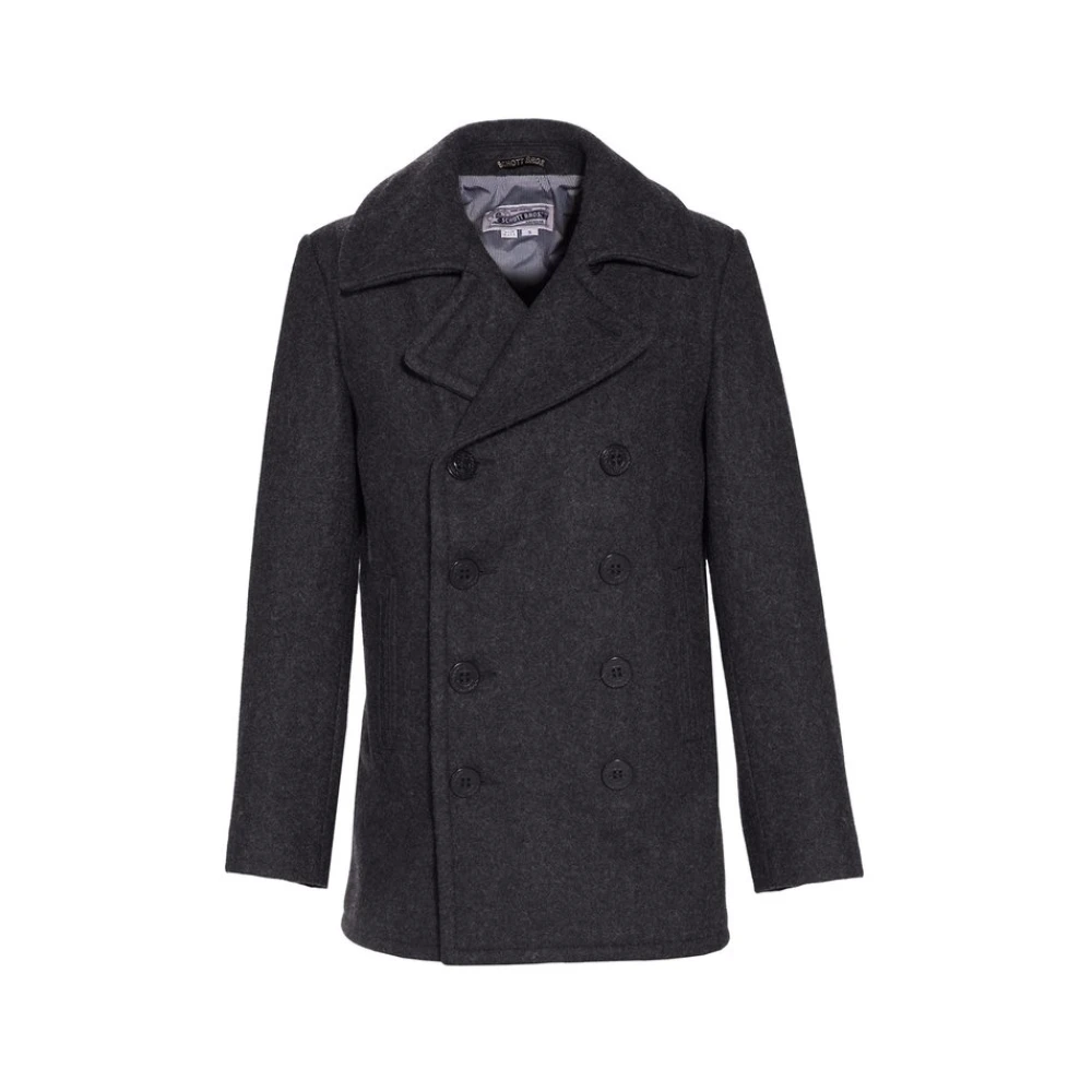 Schott NYC Klassieke Dubbelgeknoopte Peacoat Gray Heren