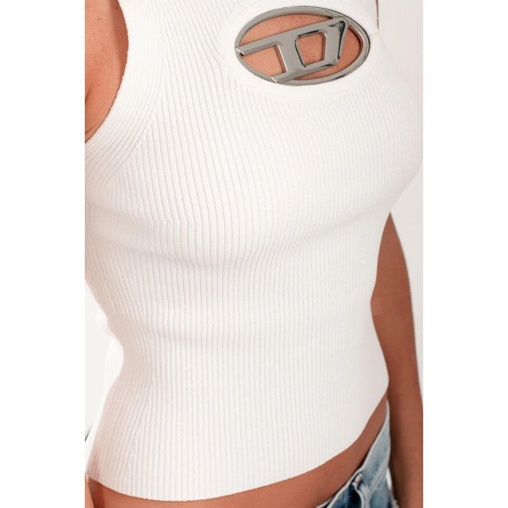 Diesel Metal Gebreide Top met M-Onerva Stijl White Dames