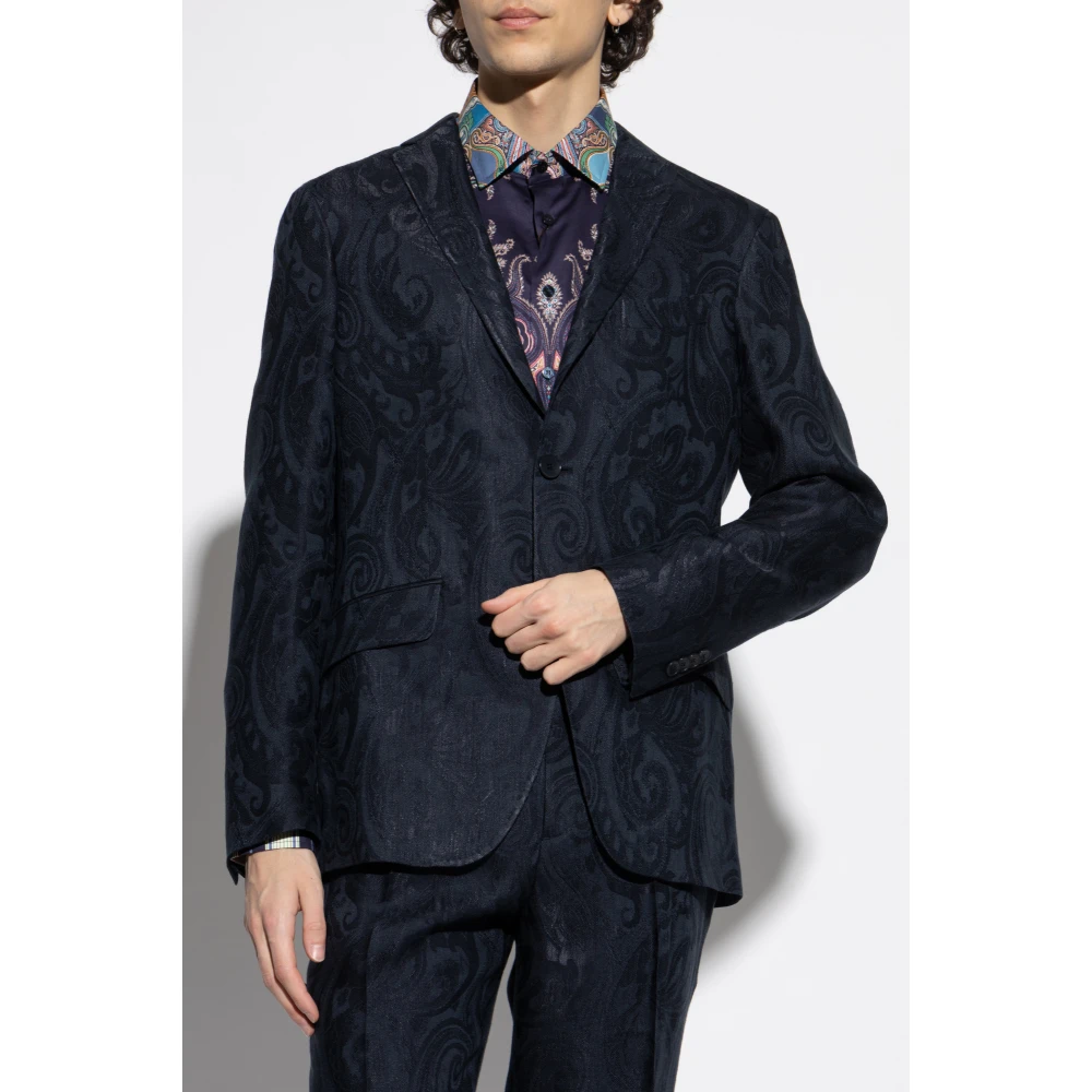 ETRO Linnen blazer Blue Heren