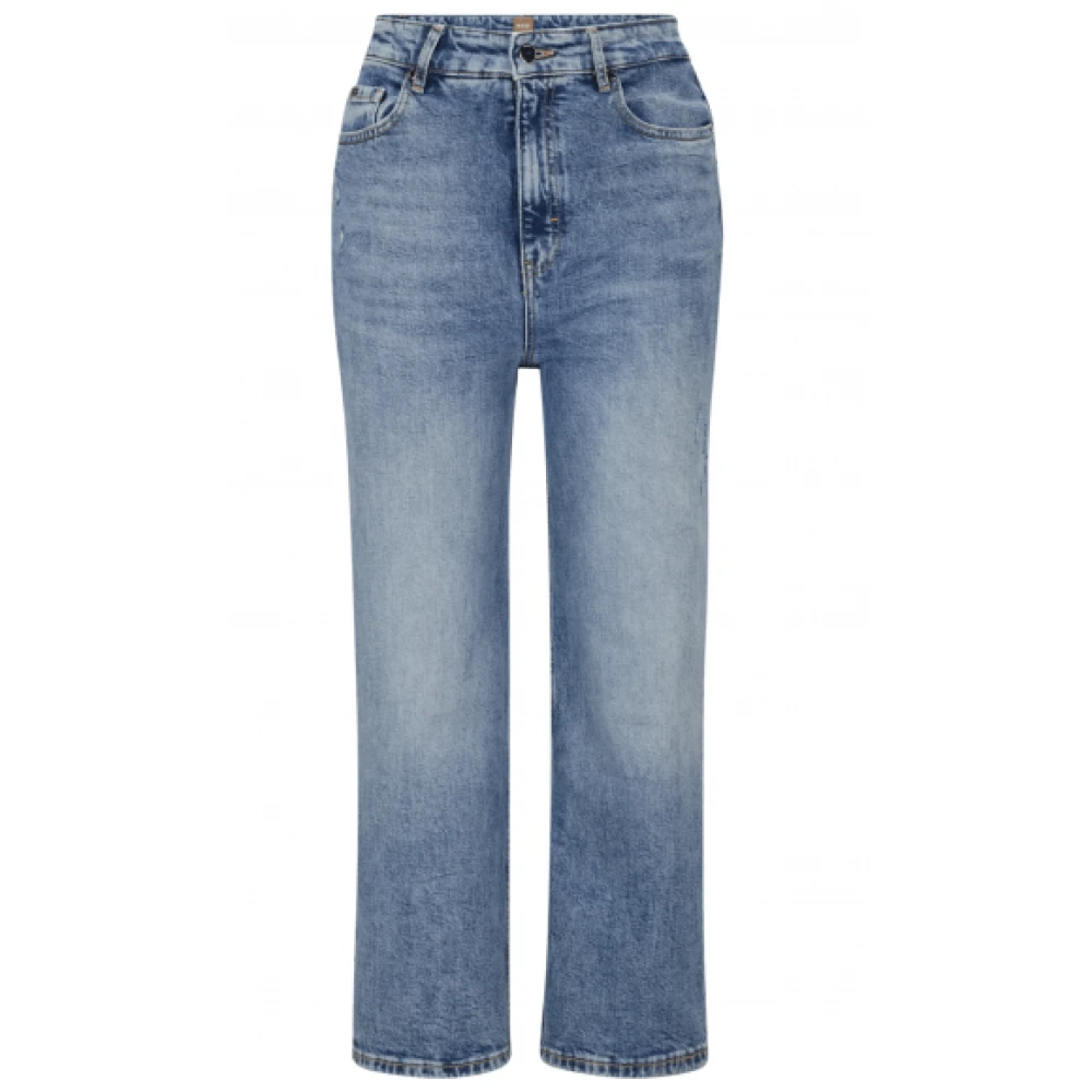 Hugo Boss Hoge taille cropped jeans in blauw Blue Dames