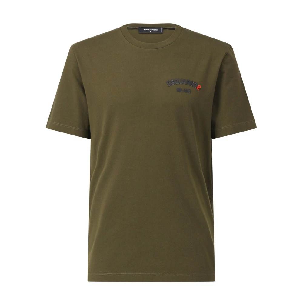 Dsquared2 Logo Print Katoenen T-Shirt Green Heren