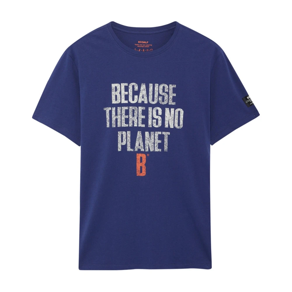 Ecoalf Men's Purple T-Shirts, S, Short Sleeve Front Print Cotton Tee