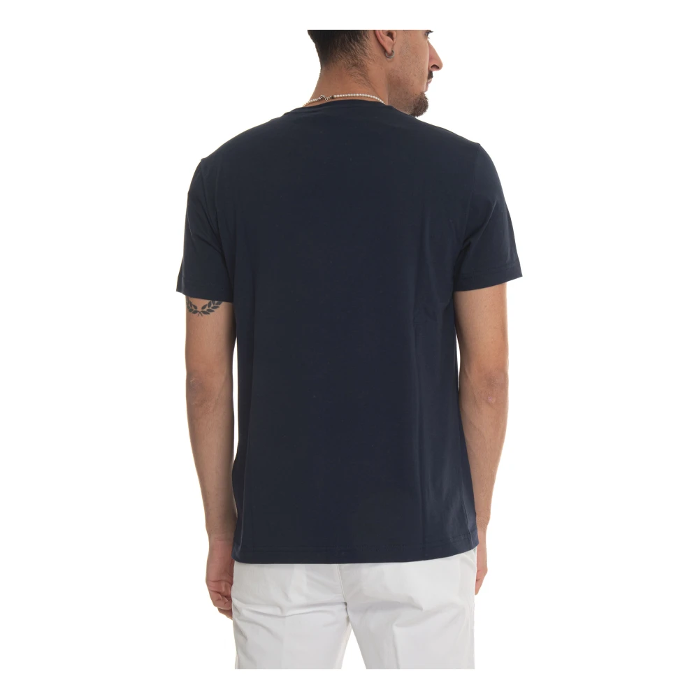 Fay Katoenen Logo T-shirt Blue Heren