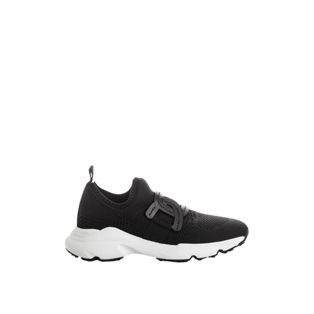 Tod’s Mesh en Grosgrain Ketting Sneakers Dames Schoenen Zwart