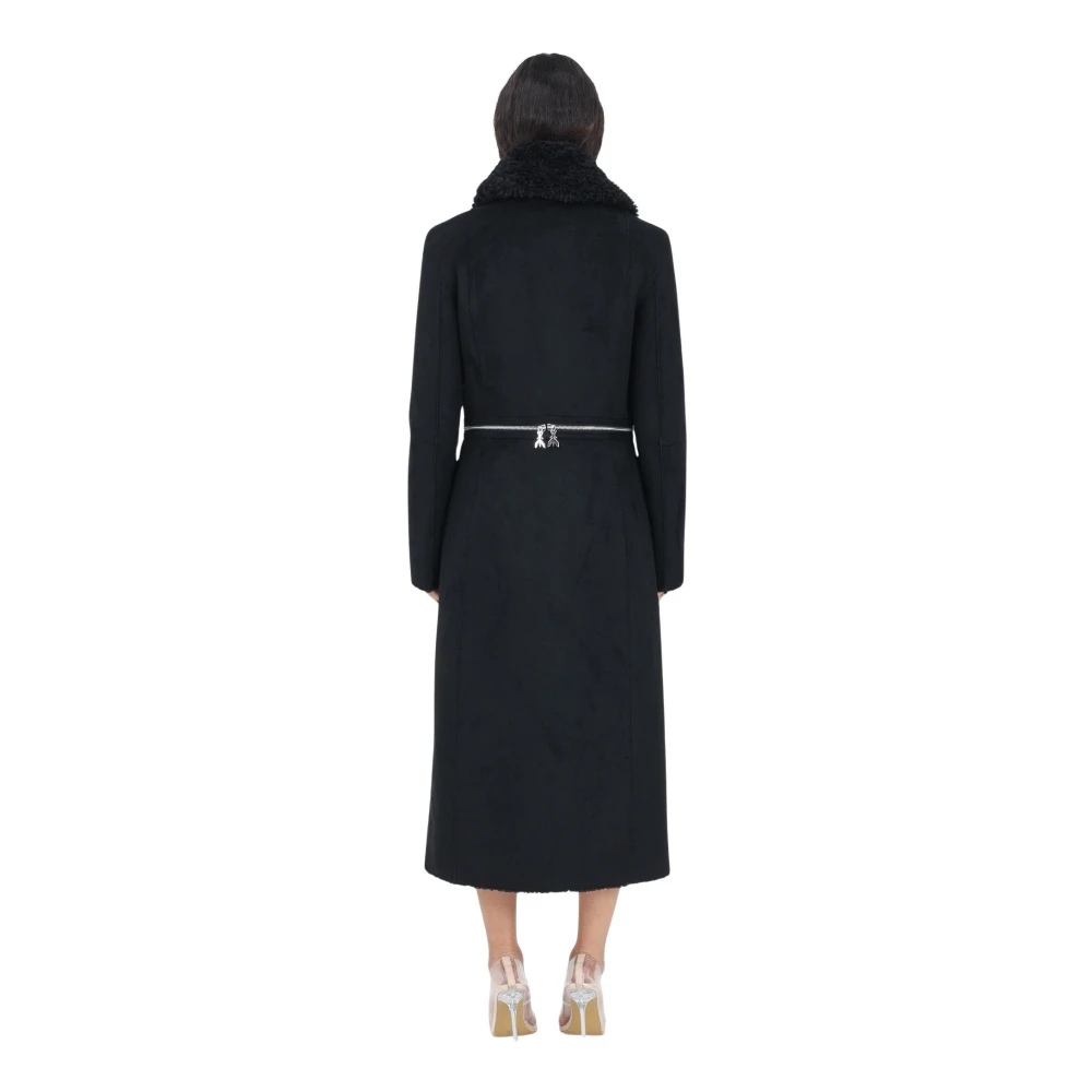 PATRIZIA PEPE Omkeerbare Zwarte Jas Glam Rock Stijl Black Dames