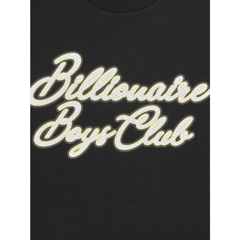 Billionaire Zwart Logo Print Crew Neck T-shirts Black Heren