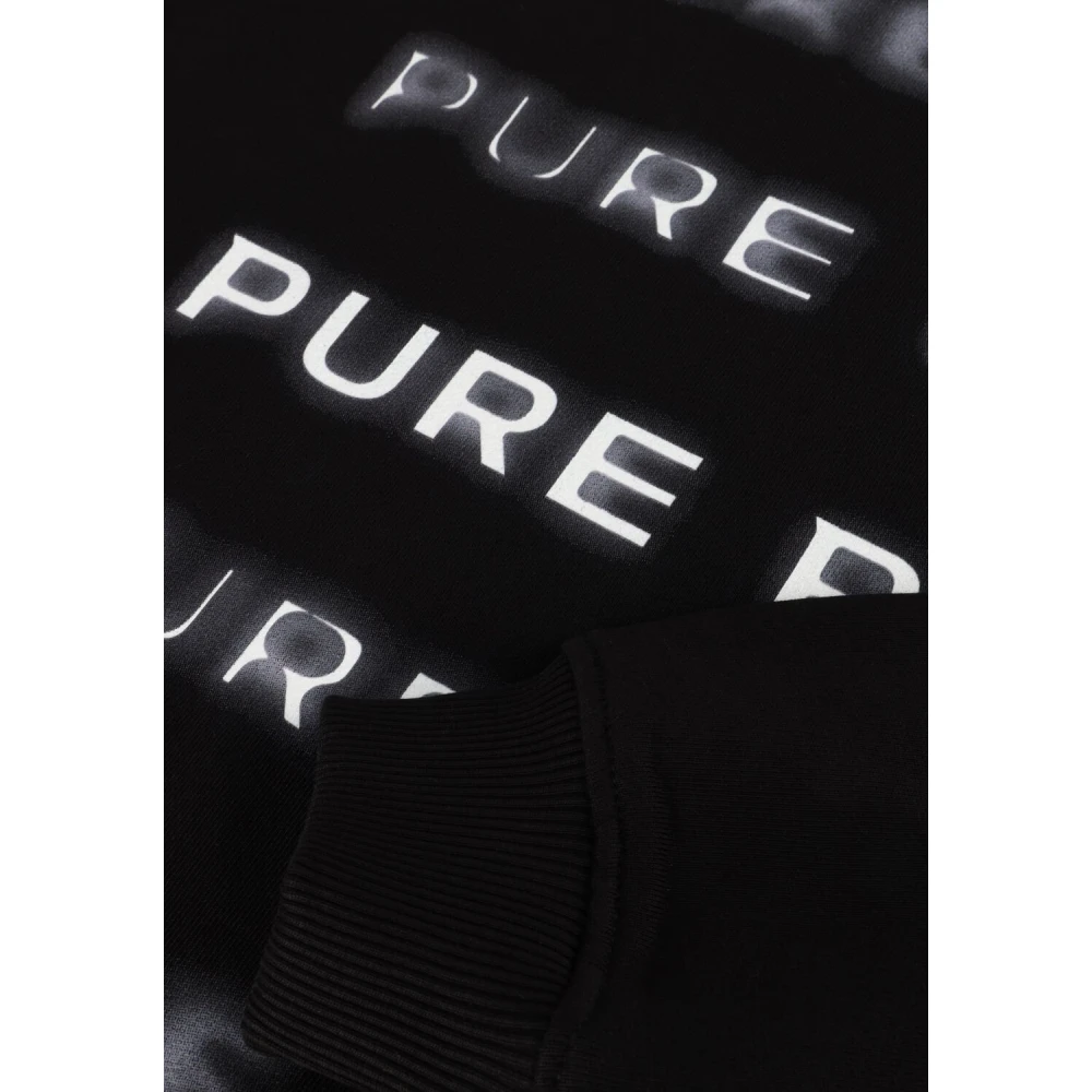 Pure Path Zwarte Crewneck Sweater Casual Stijl Black Heren