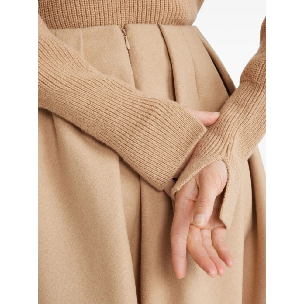 Patou Beige Merino Wol Gebreide Trui Beige Dames