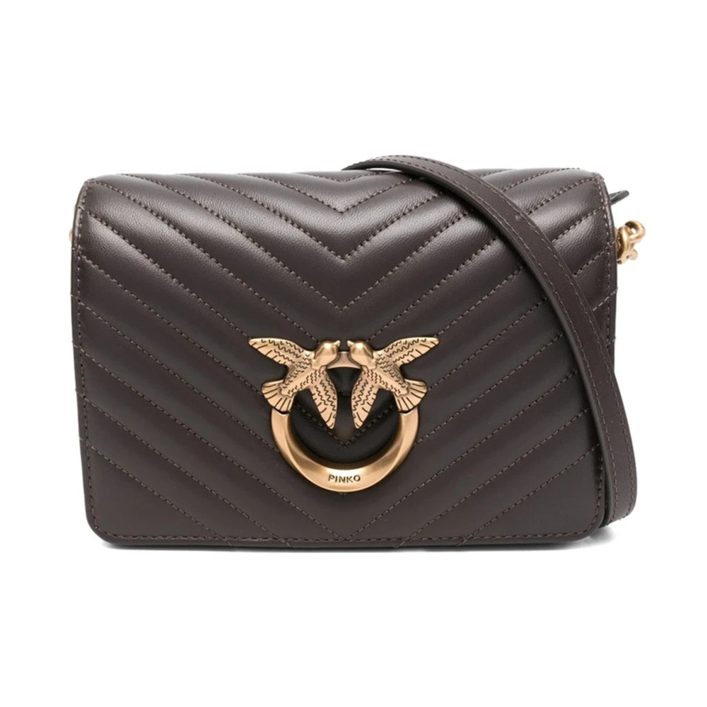 Pinko Women's Brown Cross Body Bags, One Size, Love Click Mini Shoulder Bag