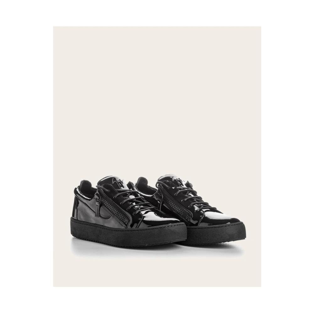 giuseppe zanotti Frankie Artistieke Minimalistische Sneakers Black Heren