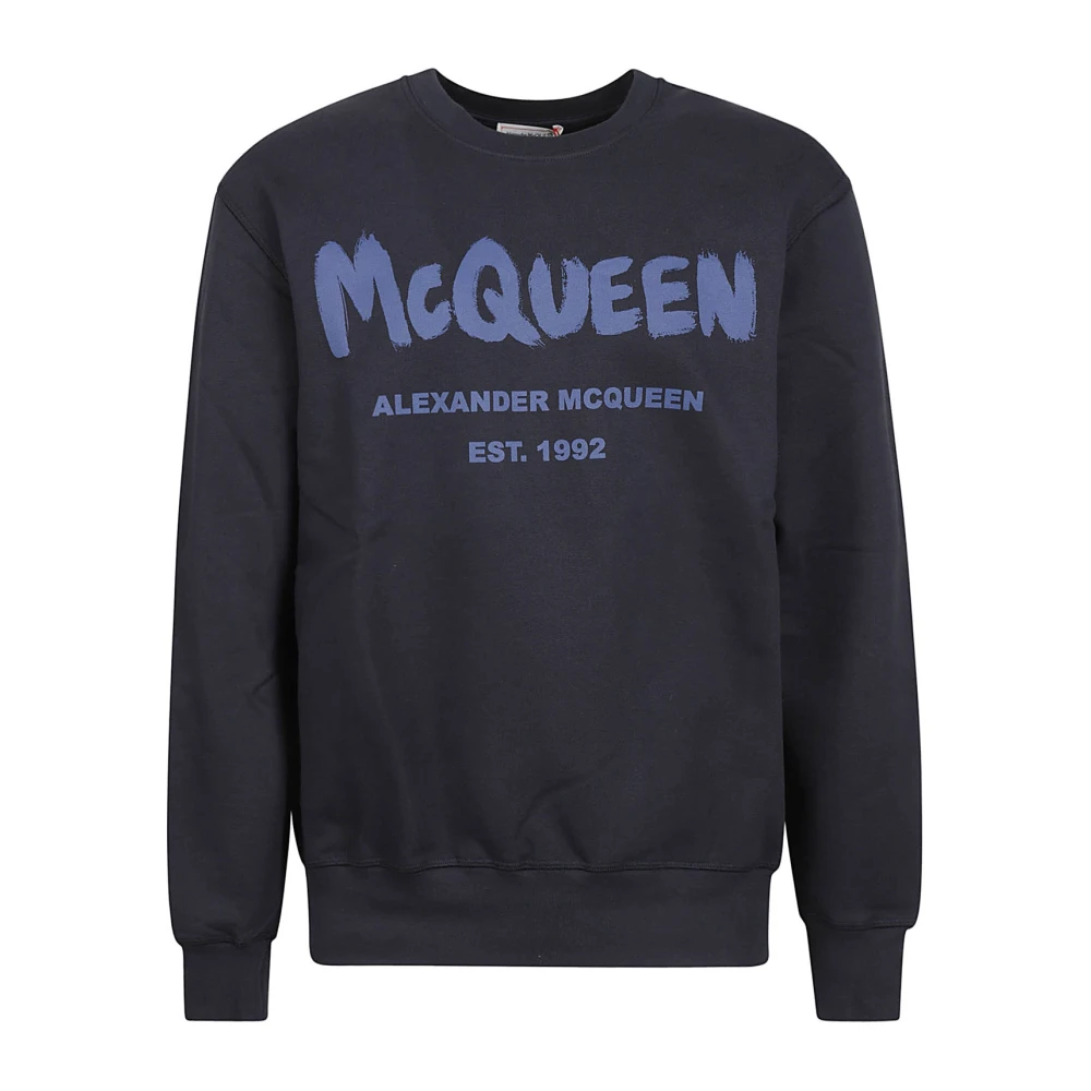 Alexander mcqueen Blauwe Logo Sweatshirt Herenmode Blue Heren