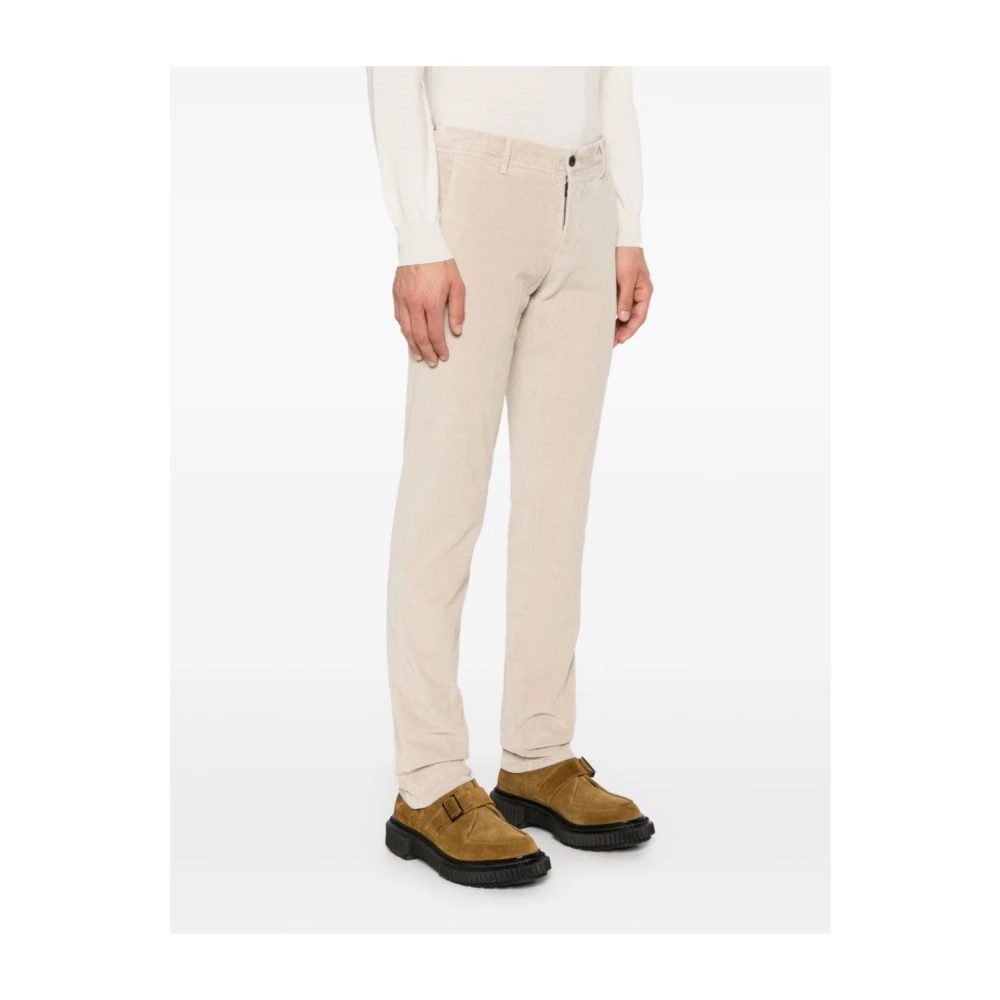 Incotex Beige Corduroy Broek Beige Heren