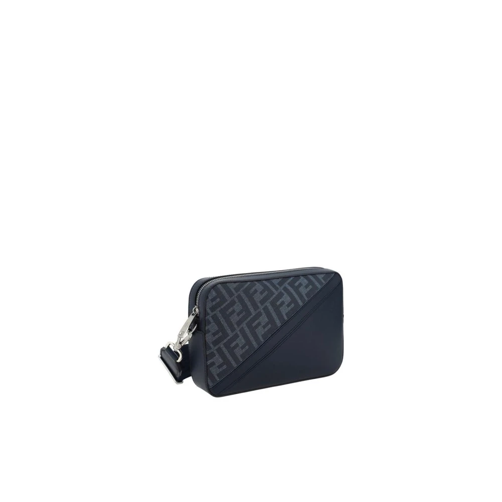 Fendi Stijlvolle cameratas met dubbele compartimenten Blue Heren