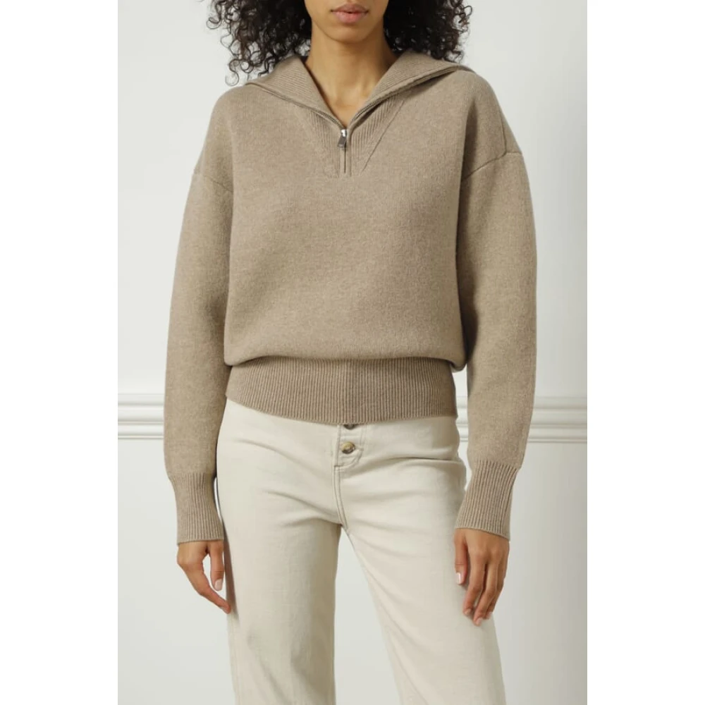 Isabel Marant Étoile Multicolor Hoge Hals Wolmix Trui Beige Dames
