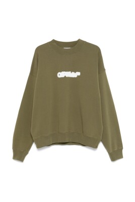 sweatshirt-fleche-vert-col-rond-bord-cotele