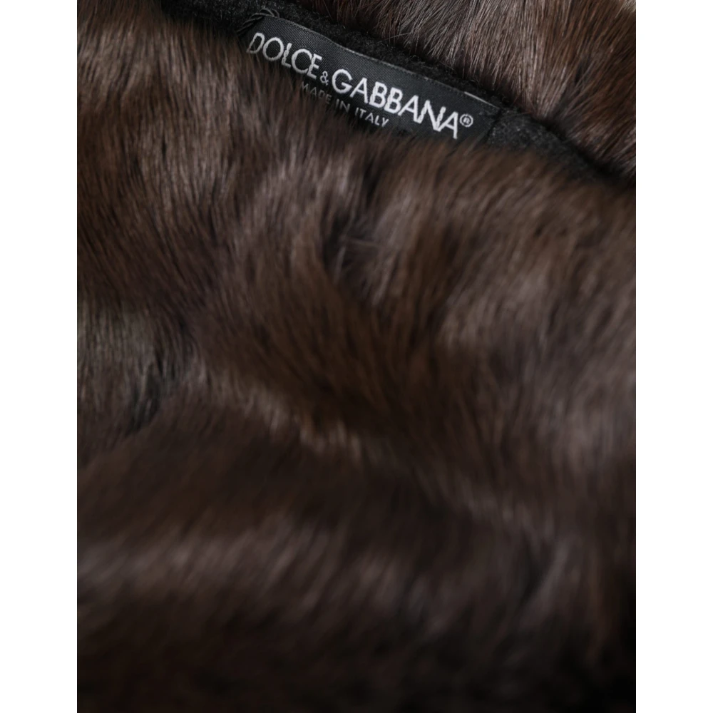 Dolce & Gabbana Bruine Wezel Bont Kasjmier Muts Brown Unisex