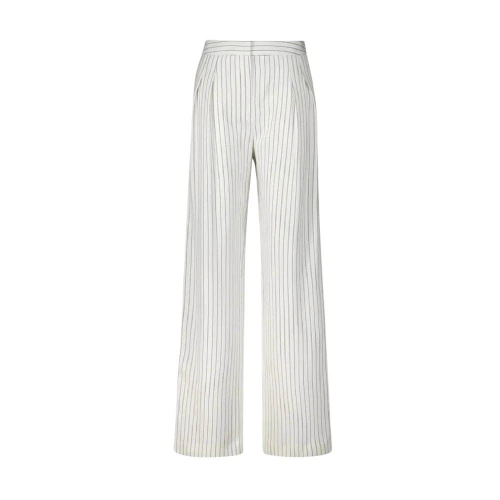 Loulou Studio Women's White Ayla Striped Trousers - Wide Trousers - L - Trousers