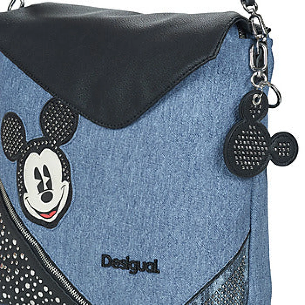 Desigual Mickey Denim Edge Jersey Maxi Rugzak Blue Dames