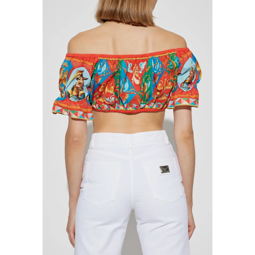 Dolce & Gabbana Korte top met print Multicolor Dames