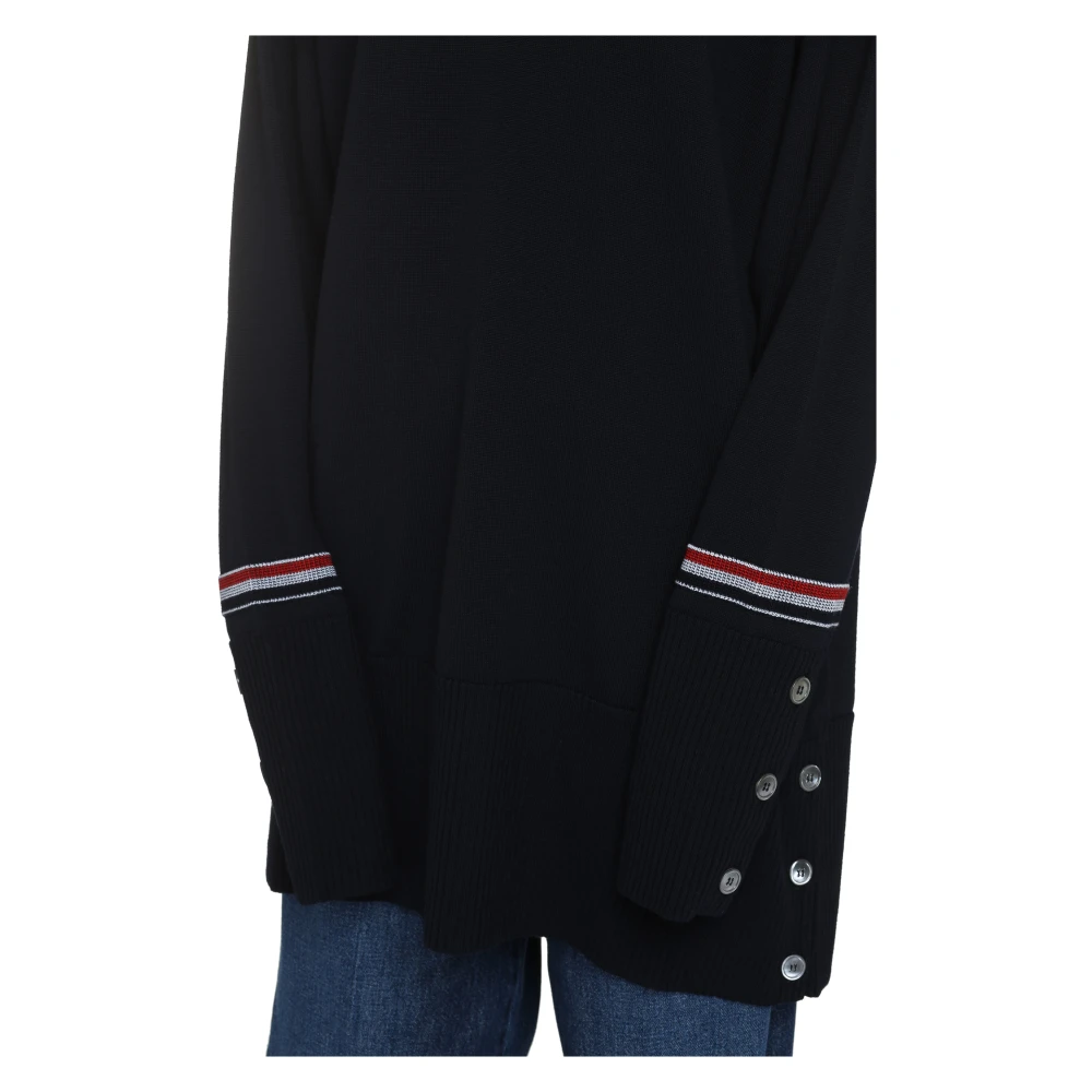 Thom Browne Gestreepte Merinowollen Trui Blue Dames