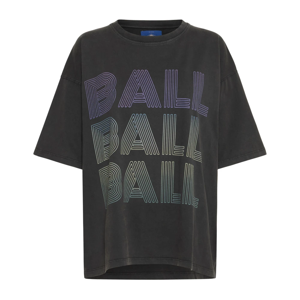 Ball Oversized Tee met Halve Mouwen Black Dames